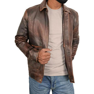 Veste en cuir avec logo personnalisé imprimé sur le devant, respirante, de luxe, de haute qualité, unisexe, hiver, col rabattable, coupe-vent, séchage rapide - Product Image 3