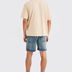 Pantalones Cortos de Mezclilla para Hombre OEM ODM, Ligeros, de Mezcla de Algodón, Bordados, de Cintura Media, Rectos, Transpirables, Estilo Hip Hop - Product Image 4