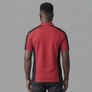 Polo de hombre moderno 100% algodón, 200 GSM, con logo impreso DTF personalizado, tejido de punto de 2 colores, de secado rápido, estilo urbano. - Product Image 5