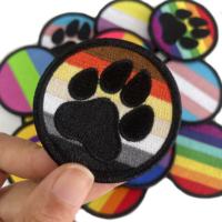 Patch brodé circulaire arc-en-ciel Pride avec épingle de sûreté, design en tissu personnalisé pour application sur vêtement
