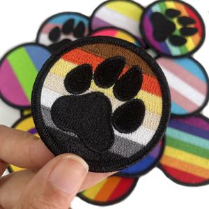 Circular Embroidered Rainbow Pride Patch with Safety <b>Pin</b> Customized Fabric Design for Garment Application - Product Image 4