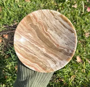 Cuenco de piedra de ónix pulido de diseño artesanal de alta gama, decoración de piedra hecha a mano, centro de mesa de mármol de lujo, precio al por mayor - Product Image 3