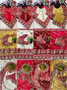 ชุดส่าหรีผ้าไหมปักลายรังโกลีแบบยาวถึงพื้น พร้อมเสื้อปักลายหนัก ขอบลายดอกไม้ แห้งเร็ว เหมาะสำหรับงานแต่งงานแบบอินเดียดั้งเดิม - Product Image 4