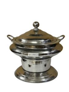 Juego de platos de frotamiento de buffet de restaurante económico, calentador de comida de catering de metal, forma redonda - Product Image 3