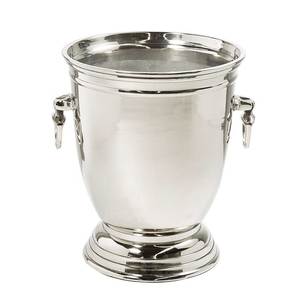 Seau à glace vintage en métal argenté avec poignées, refroidisseur à champagne rond pour la maison, les fêtes et les bars - Product Image 4
