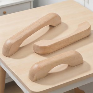 Sleek Modern Cabinet Hardware Natural Finish Wooden Pulls Premium <b>Walnut</b> Furniture Handles Wooden Interior Cabinet Accessories - Product Image 6