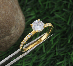 925 Sterling Silver Classic <b>Turquoise</b> Gold Plated Dainty Gemstone Stackable Wedding <b>Ring</b> for Women Daily Wear - Product Image 4