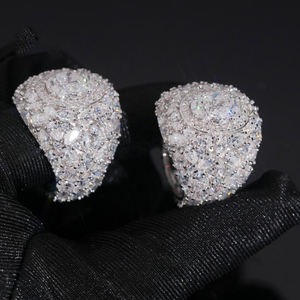 <b>Mens</b> <b>Silver</b> Oval Moissanite <b>Ring</b> With Brilliant Center Stone Iced Out Hip Hop Statement Jewelry Lightweight Luxury Gift - Product Image 5