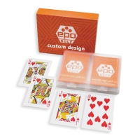 Jeu de cartes à jouer en PVC imperméable personnalisable, 4 couleurs, taille Bridge, ensemble de cartes de qualité supérieure avec double boîte personnalisée pour enfants