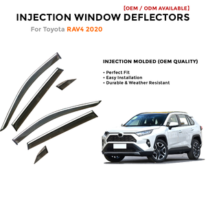 6 visières de fenêtre de voiture en plastique injecté pour Toyota RAV4 2020, déflecteur de vent, protection contre la pluie - Product Image 2