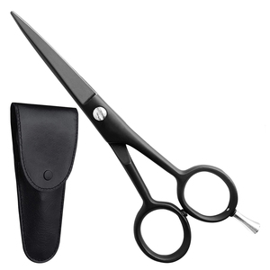 High Quality Barber <b>Scissors</b> For Men's <b>Beard</b> Black Color Sharp Durable Blades Mustache <b>Scissors</b> With Adjustable Finger Rest - Product Image 5