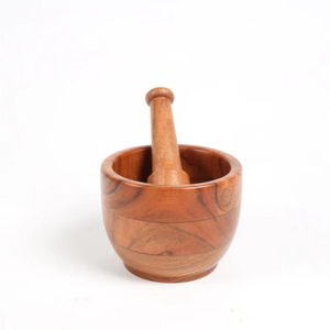 Handmade Wood Mortar and Pestle Set Natural Wooden Spice <b>Grinder</b> for <b>Herbs</b> Garlic and Nuts & Traditional Kitchen Tool - Product Image 4