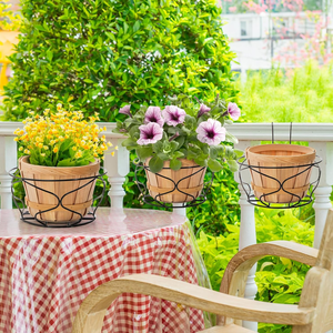 Support de pot de fleurs en fer noir pour balcon, panier de plantation à fixer sur balustrade avec cadre en fil métallique décoratif pour jardin, patio, fenêtre - Product Image 4