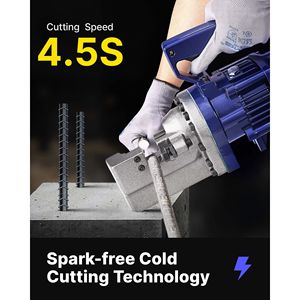 Tagliatrice Idraulica Elettrica Portatile da 1350W per Barre d'Armatura, Tempo di Taglio 4,5 Secondi per 7/8 Pollici # Nucleo Ingranaggio per Tondino da 7,4,22 mm, Nuovo - Product Image 4