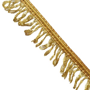 KUSHANG TEXTILE Flecos Metálicos de 30cm de Ancho, Lentejuelas de Poliéster de Hilo Único, Borla Vertical, Adorno de Encaje Decorativo para el Hogar - Product Image 1