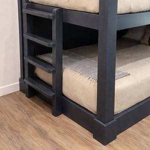 Lit superposé moderne de style campagne française pour enfants, luxe, haute qualité, en bois de manguier et de teck, fixation au sol, pour hôtel/auberge et usage enfant/adulte - Product Image 4