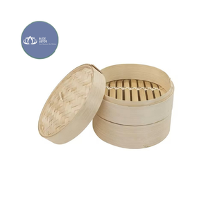 Cesta Vaporera de Bambú Natural de 2 Capas con Tapa de Vidrio Integrada DISPONIBLE - Product Image 1