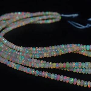 High Quality Ethiopian Fire <b>Opal</b> Loose Gemstones 3-5mm Smooth Rondelle Beads Natural Gemstone for Jewelry Making - Product Image 1