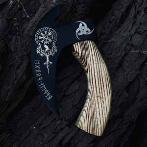 Cuchillo para Pizza Vikingo Personalizado de Primera Calidad, Forjado a Mano, con Mango de Madera de Grado Industrial, Estilo Hacha - Product Image 5