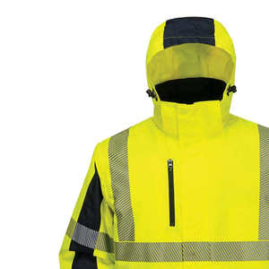 Wholesale Unisex Hooded Winter Reflective High-Visibility Waterproof <b>Jacket</b> Outdoor Workwear Safety <b>Jacket</b> - Product Image 5