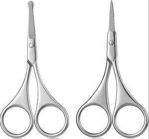 Lot de 2 ciseaux de toilettage des poils du visage pour hommes et femmes, ciseaux courbés et tranchants en acier inoxydable pour barbe et moustache - Product Image 3