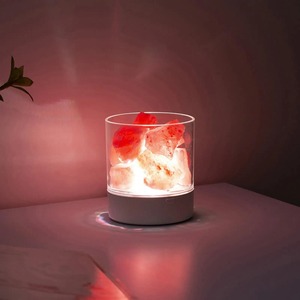 Lámpara de sal de roca de cristal del Himalaya, luz nocturna regulable USB para meditación, hogar y sala de estar refinados sólidos empaquetados en bolsita de bolsa - Product Image 2
