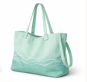 Sac fourre-tout en toile rayé personnalisé avec logo COTTON FIELD, grand format, écologique, réutilisable, imprimé sur mesure pour la gym et les femmes - Product Image 6