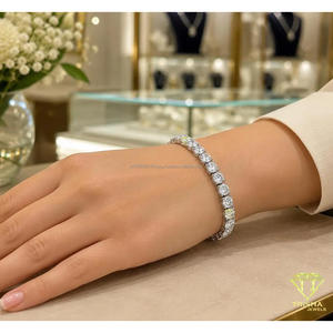 Elegante Pulsera Brillante con Elementos de Piedras Redondas Repetidas y Estructura de Eslabones Refinados para Compradores Minoristas Globales - Product Image 3