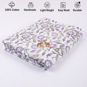 Nouvelle Collection main bloc imprimé fleuri beau et léger coton imprimé tissu doux pour les femmes robe matériel et vêtements - Product Image 2