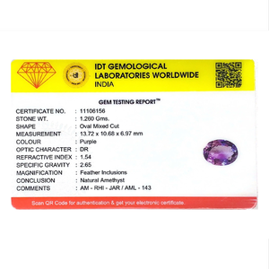 Loose Amethyst Gemstone 6.25 Carat Oval Cut for Fine Jewelry - Product Image 4