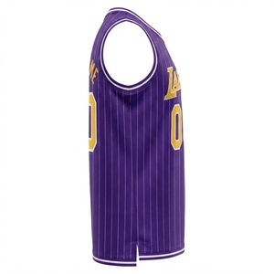 <b>Purple</b> Striped Basketball Jersey Unisex Sleeveless O-Neck Breathable Mesh <b>Tank</b> <b>Top</b> Adult All Seasons - Product Image 2