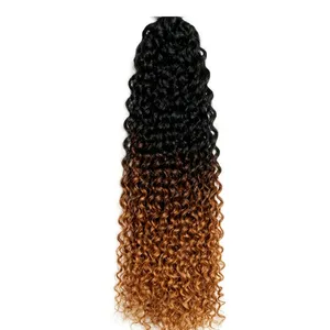Long Ombre <b>Brown</b> Curly Human Hair <b>Wig</b> Full Volume Silk Base Customizable Size Remy Weft Hair - Product Image 1