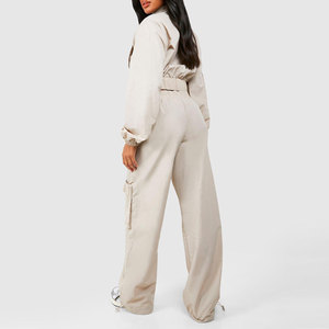 Custom Womens Fashion Cargo Set Multi Pocket Utility Jacket And <b>Trousers</b> Casual Streetwear Two Piece Outfit OEM Supplier - Product Image 6