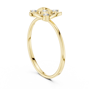 Anillos minimalistas de oro macizo de 14k con diamantes de corte redondo para mujer, para regalo, compromiso, aniversario, boda - Product Image 4
