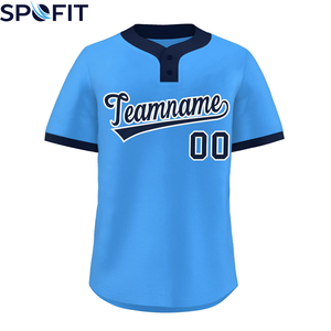 Camiseta de Béisbol Personalizada para Hombre 2026, Cuello en V, 2 Botones, Sublimada, Transpirable, Tallas Grandes, Uniforme de Equipo, Venta al Por Mayor OEM - Product Image 2