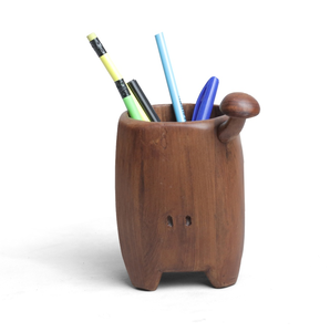 Porte-stylos en bois pour l'école avec stylos et crayons de couleur pour l'école et le bureau - Product Image 2