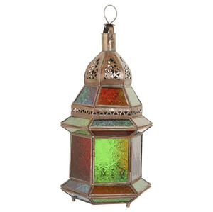 Farol de Vela Decorativo para el Hogar, Hecho a Mano, Colgante, de Hierro y Vidrio con Acabado Negro, Colorido y Ecológico, para Navidad, Pascua y Bodas, Venta al por Mayor - Product Image 3