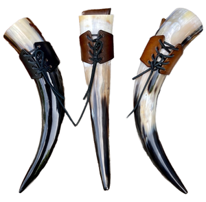 Copa Vikinga de Cuerno Natural Pulido de Alta Calidad, Hecha a Mano con Base para Beber Cerveza - Product Image 2