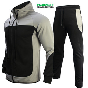 Chándal moderno con cuello alto para hombre, chaqueta deportiva con cremallera completa, pantalones deportivos ajustados, ropa deportiva informal para gimnasio - Product Image 2