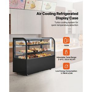 Equipo de Refrigeración Comercial para Cocina, Vitrina Exhibidora de Pasteles y Tartas de 2 Niveles con Iluminación LED, 17.6 Pies Cúbicos/550L - Product Image 2