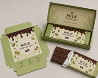 Boîte d'emballage pour tablette de chocolat au lait fabriquée en Inde, boîte rigide en papier d'art avec impression quadricolore, écologique et de qualité alimentaire