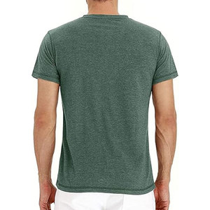 T-shirt Henley basique à manches courtes pour homme, coupe ajustée, 2026, décontracté, de haute qualité, imprimé, coupe ajustée, léger - Product Image 2