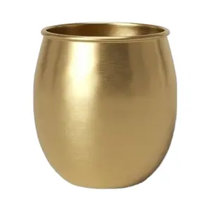 Caneca Forma Metal Escovado Latão Antigo Acabamento Casa e Hotel Uso Qualidade Premium Flower Planter Pots