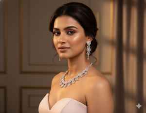 Conjunto de Collar de Lujo para Mujer en Latón Real con Detalles Intrincados y Acabado Duradero para Novias y Grandes Ocasiones - Product Image 5