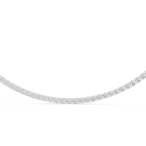 Collar clásico de cadena tipo tenis de oro amarillo de 18 quilates adornado con diamantes redondos cultivados en laboratorio para fiestas, bodas y compromisos. - Product Image 2