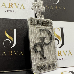 Pendentif Lettre Personnalisé Effet Miroir en Argent Sterling 925, Moissanite VVS Iced Out, Breloque Hip Hop Plaqué Or, Certifié IGI - Product Image 5