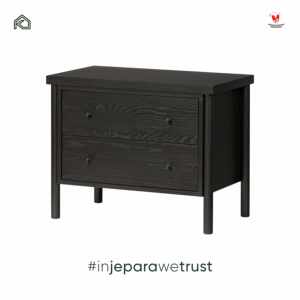 Classic Solid Wood Nightstand 2 <b>Drawer</b> <b>Black</b> Wooden <b>Bedside</b> Table European Style Bedroom Furniture - Product Image 2