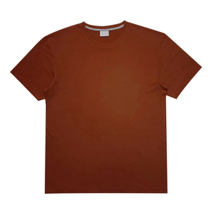 เสื้อยืดแขนสั้นผู้ชาย สีน้ำตาลสนิม คอกลม ทรงปกติ ลำลอง ผ้าถัก สีพื้น - Product Image 6