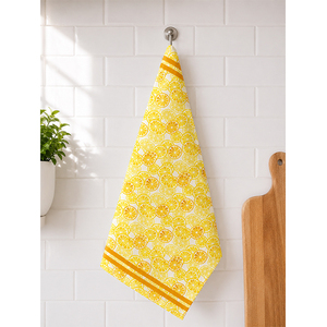 Essuie-tout de cuisine en coton imprimé |   Serviette de cuisine suspendue à motif agrumes citronniers |   Essuie-tout absorbant réutilisable pour la maison et la cuisine - Product Image 3