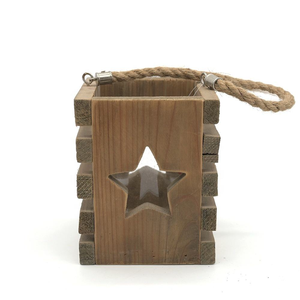 Lanterne d'intérieur en bois écologique, style classique, imprimée en typographie, motif découpé arbre de Noël, pour décorations de fêtes - Product Image 4